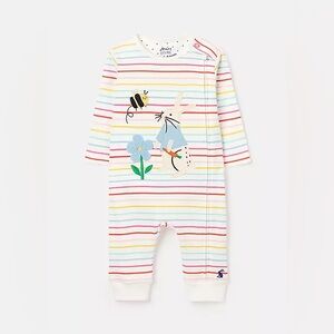Joules Baby Zipper Embroidered Rainbow Pajamas 3-6M